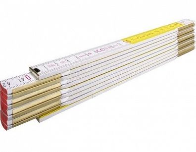 Miara składana drewniana 2m biało-zółta seria 600  STABILA 01128