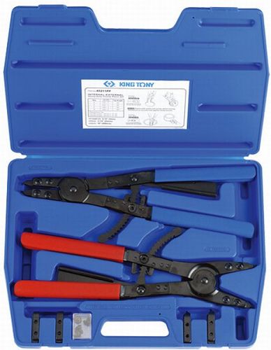 Zestaw szczypie do pierścieni segera 82 - 175mm, wymienne końcówki  KING TONY 45211PP