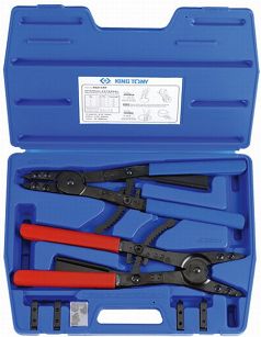 Zestaw szczypie do pierścieni segera 82 - 175mm, wymienne końcówki  KING TONY 45211PP