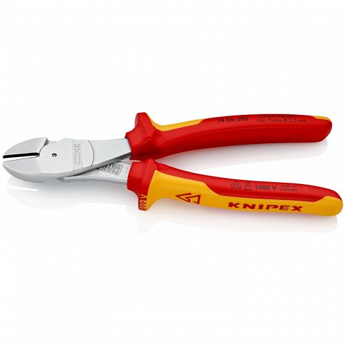 Szczypce Tnące Boczne Izolowane o zwiększonym przełożeniu KNIPEX 74 06 200