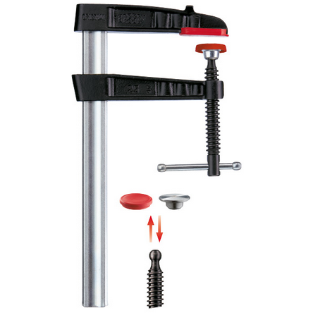 Ścisk śrubowy stolarski żeliwny 200/100mm Original TG z pokrętłem BESSEY TG20K
