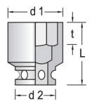 Klucz nasadkowy do zakrętarek 1/2