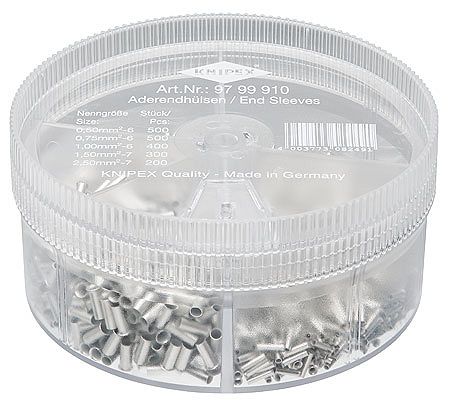 Zestaw w pudełku z tulejkami kablowymi nieizolowanymi KNIPEX 97 99 911