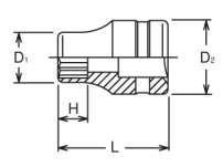 Nasadka dwunastokątna 1/2