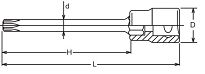 Nasadka TH45 z okrągłym trzpieniem TORX z dziurką KOKEN - 2