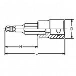 Nasadka 10mm trzpieniowa sześciokątna z kulką 62 KOKEN - 2