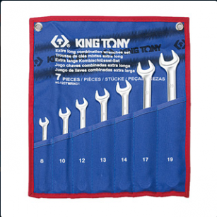 Klucze płasko-oczkowe długie 7cz. 8-19mm KING TONY 12C7MRN01  
