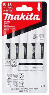 Brzeszczoty do wyrzynarek 5 szt. 45mm B18 MAKITA A-85709