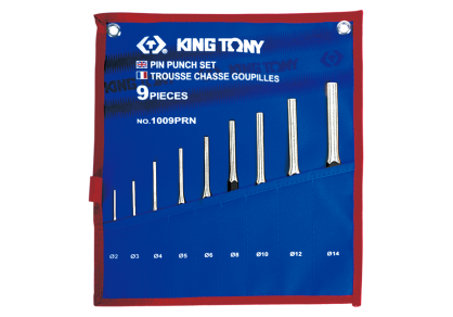 Zestaw wybijaków igłowych 9 cz. 2-14mm, etui KING TONY 1009PRN