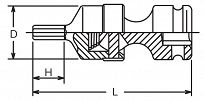 Nasadka udarowa 8mm trzpieniowa sześciokątna Inhex łamana KOKEN - 2