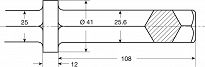 Dłuto płaskie 25 x 108 mm RENNSTEIG 242 40000 - 2