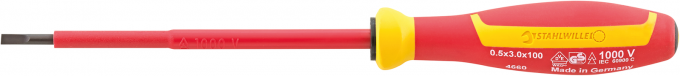 Wkrętak śrubokręt pł.1,0x5,5x125mm, VDE/1000V, DRALL+ 4660 VDE 5 1,0X 5,5X125 VDE STAHLWILLE 46603055