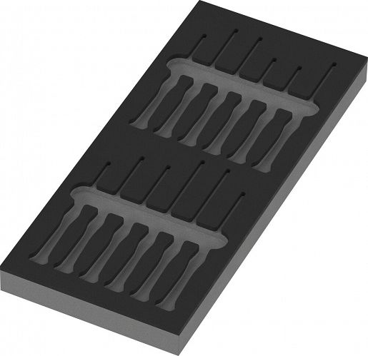 Wkładka piankowa 9816, przeznaczona do przechowywania wkrętaków Kraftform Micro Set 2, bez narzędzi, 172 x 30 x 392 mm WERA 05137318001