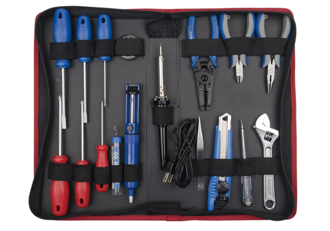 Zestaw narzędzi + lutownica 30W, 17 cz. KING TONY 90217PQ01