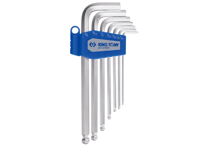 Zestaw imbusów calowych 7 szt. 1130S - hex z kulką długie 3/32 - 3/8  KING TONY 20107SR