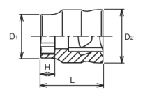 Nasadka krótka 6-kątna 13mm KOKEN - 2