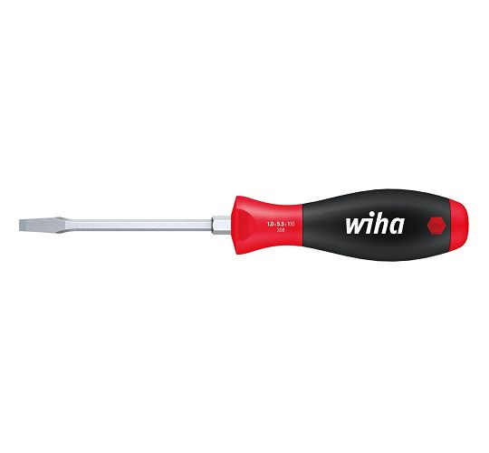Wkrętak śrubokręt płaski 4,5x0,8x90mm SoftFinish z płaski z trzonem sześciokątnym i nasadką sześciokątną 00732 WIHA