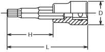 Nasadka 14mm trzpieniowa sześciokątna Inhex 160 KOKEN - 2