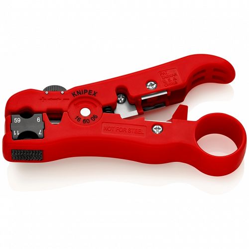 Ściągacz z kabli przewodów koncentryków RG 6, 7, 11, 59 KNIPEX 16 60 06 SB