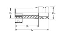 Nasadka udarowa 12-kątna, głęboka 28x100mm  KOKEN - 2