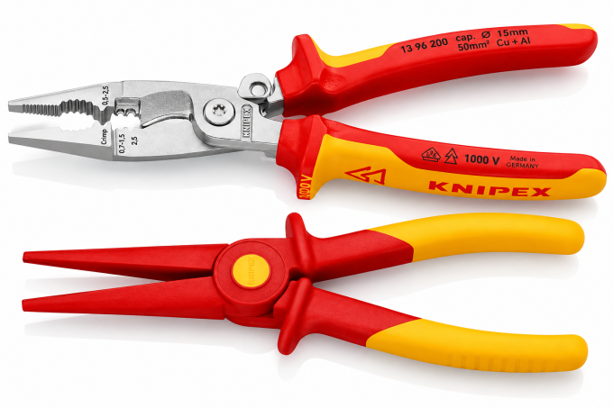 Zestaw szczypce dla elektryka, izolowane 6W1 13 96 200 + szczypce wydłużone izolowane 98 62 02 KNIPEX 145893