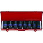 Nasadki udarowe 3/4" 8 cz. długie 6-kąt. 26 - 38 mm, kaseta KING TONY 6410MP