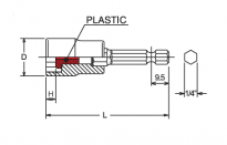 Nasadka 6-kątna z powłoką plastikową HEX 1/4