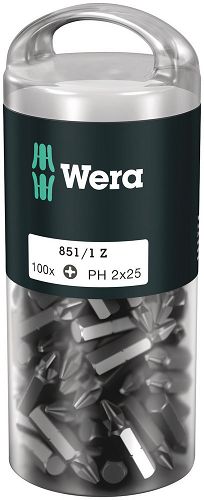 Bity  krzyżowe Phillips (PH 2) - 100 szt. Wera 851/1 Z PH DIY 100 WERA 05072441001