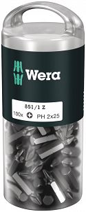 Bity  krzyżowe Phillips (PH 2) - 100 szt. Wera 851/1 Z PH DIY 100 WERA 05072441001