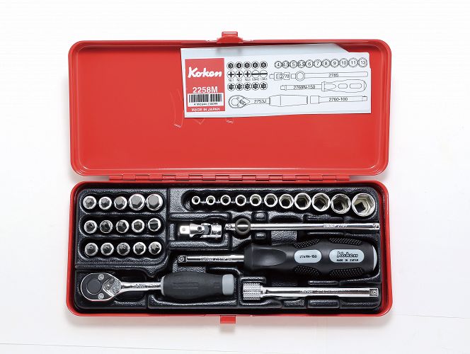 Zestaw kluczy nasadowych w kasecie 31 części KOKEN