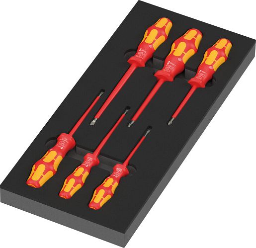 Wkładka piankowa 97110 z wkrętakami Kraftform Seria 100 VDE Set 1, 7 części WERA 05150133001