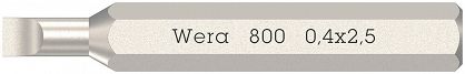 Bity 800/0 Micro do śrub z rowkiem, 0.40 x 2.5 x 30 mm WERA 05058101001