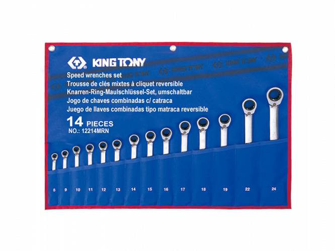 Klucze Plasko Oczkowe Z Grzechotka Dwukierunkowa 14 Cz 8 24 Mm King Tony 12214mrn