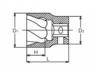 Nasadka do wykręcania uszkodzonych śrub 1/2