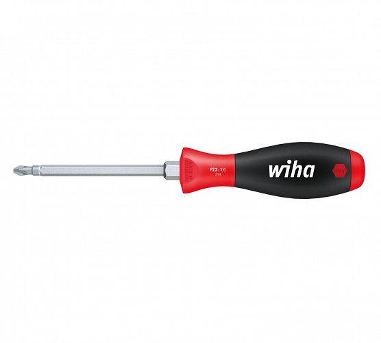 Wkrętak śrubokręt płaski PZ1 80mm SoftFinish Philips z trzonem sześciokątnym i nasadką sześciokątną 00776 WIHA