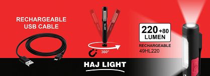 Latarka warsztatowa 220 Lumenów 1100 mAh HAJ LIGHT 49HL220