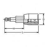 Nasadka 3mm trzpieniowa sześciokątna z kulką KOKEN - 2