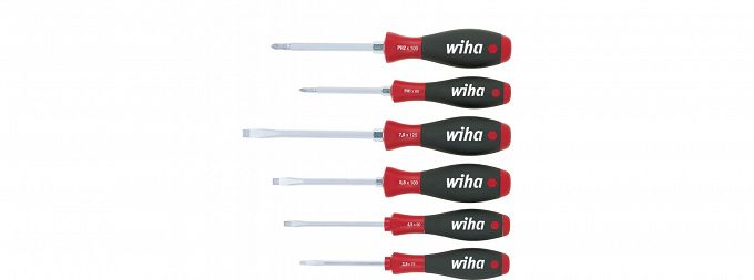 Zestaw wkrętaków śrubokrętów SoftFinish płaski, Phillips z nasadką sześciokątną 6-cz. 21248 WIHA