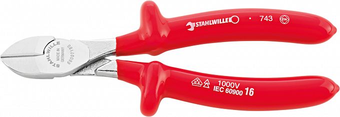 Szczypce tn.boczne izolowane VDE1000V L=140mm; chrom./izolow. 6600 7 145 VDE- 140 MM STAHLWILLE 66007145
