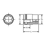 Nasadka E16(2B) TORX z funkcją przytrzymywania KOKEN - 2