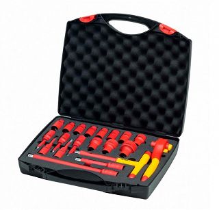 Zestaw izolowanych kluczy nasadowych 1/2" mieszany, 20-cz. w skrzynce narzędziowej WIHA 43023