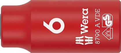 Klucz nasadowy 8790 A VDE Zyklop, izolowany, 1/4", 6 x 41 mm WERA 05005933001