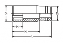 Nasadka długa Surface Drive 15x55mm KOKEN - 2