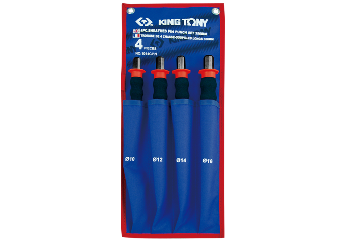 Zestaw wybijaków igłowych z uchwytem gumowym 10-16mm, 4 części KING TONY 1014GPN