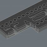 Wkładka piankowa 9827, przeznaczona do przechowywania zestawu narzędzi z grzechotką Zyklop 8007 A VDE 1/4