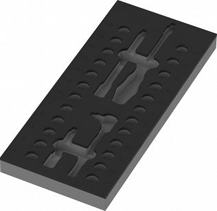 Wkładka piankowa 9827, przeznaczona do przechowywania zestawu narzędzi z grzechotką Zyklop 8007 A VDE 1/4"Set 1, bez narzędzi, 172 x 30 x 392 mm WERA 05137316001