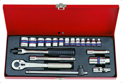 Zestaw narzędzi 3/8" 20cz. Nasadki 12-kąt. 6 - 22mm z grzechotką i akcesoriami KING TONY 3020MR02