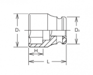 Nasadka udarowa sześciokątna 2.5/8