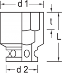 Klucz nasadkowy do zakrętarek 1/4