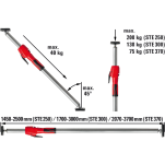 Zestaw podpórka STE 300cm BESSEY + miara zwijana 3m/16mm B316 MEDID 145383 - 3